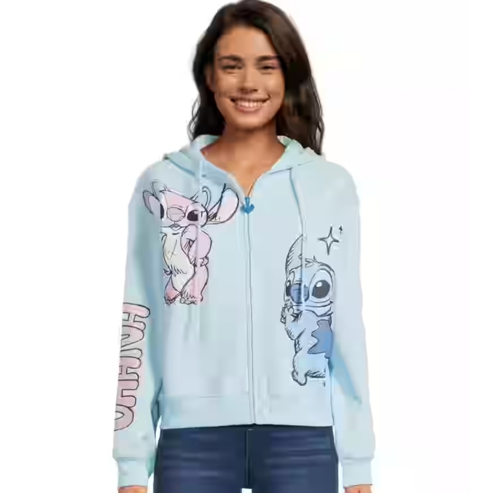 Disney Stitch And Angel Junior Graphic Hoodie